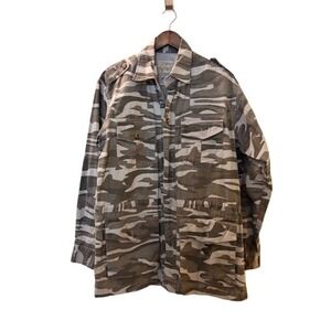 Cabelas Safari Series Camo Field Jacket Mens Medium Sahara Map Lining Utility